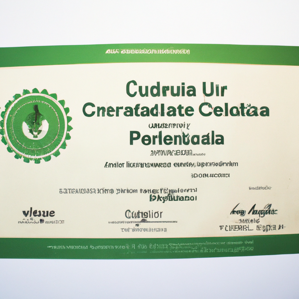 Certificado de Sustentabilidade e Práticas Verdes
